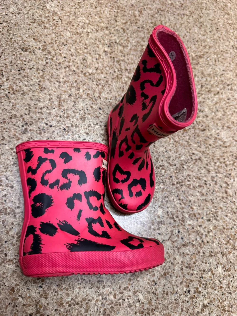 Hunter First Children's Classic Hot Pink Leopard Print Rain Boots